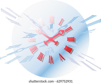 mystic clock face with fly away digits