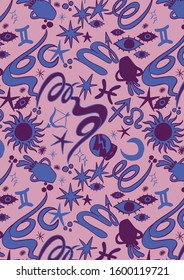 Mystic conversational lilac girls astronomy astrology Halloween