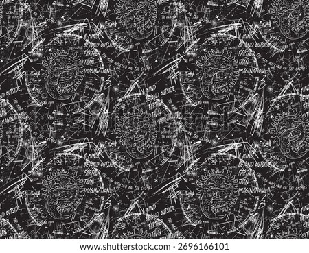 Mystic Cosmic Sketch Pattern Design