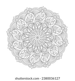 Mystic Creations adult mandala coloring book page for kdp book interior. Peaceful Petals, Ability to Relax, Brain Experiences, Harmonious Haven, Peaceful Portraits, Blossoming Beauty mandala design.