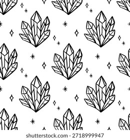 Mystic Kristall nahtloses Muster Boho magische Linie Kunst Design