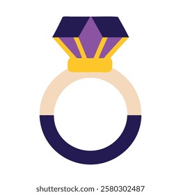 Mystic engagement ring magical jewelry isolated vector