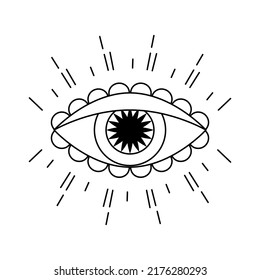 Mystic Evil Eye Line Art Esoteric Stock Vector (Royalty Free ...