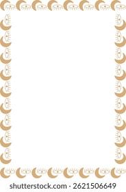 Mystic eye with moon frame. Ramadan template. Vector celestial witchcraft eye on white background