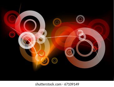 mystic fire on the dark background