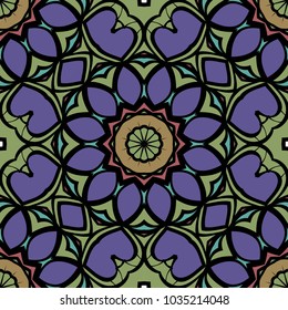 mystic floral seamless pattern. vector illustration. dark color. for print, fashion design