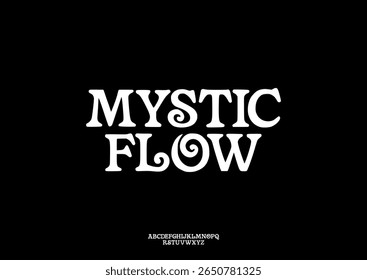 Mystic Flow is a retro display font with hypnotic swirl accents. Perfect for vintage inspired designs, music posters, and mystical branding