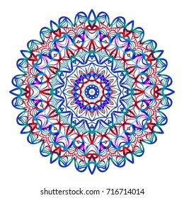 Mystic Flower coloring Mandala. Vector illustration. Design for greeting card, invitation, tattoo, spa symbol