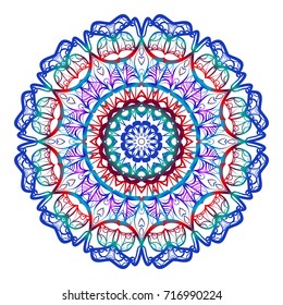 Mystic Flower coloring Mandala. Vector illustration. Design for greeting card, invitation, tattoo, spa symbol