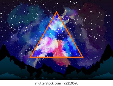 Mystic galaxy view through the astral triangle