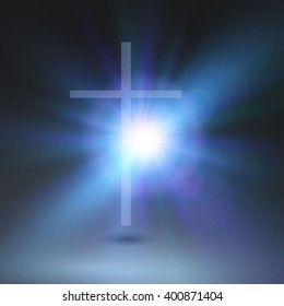 Mystic Holy Light On Cross Vector Stock Vector (Royalty Free) 400871404 ...