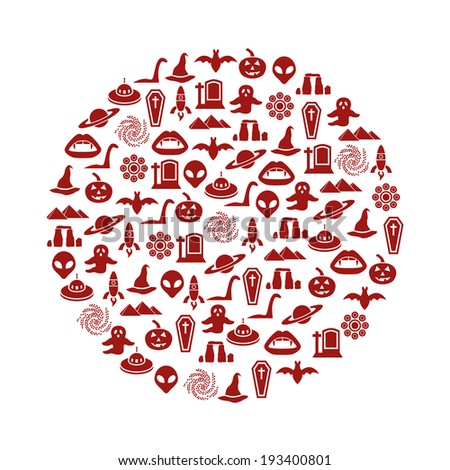 mystic icons in circle