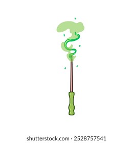 mystic magic stick cartoon. power wizardry, alchemy incantation, conjure supernatural mystic magic stick sign. isolated symbol vector illustration