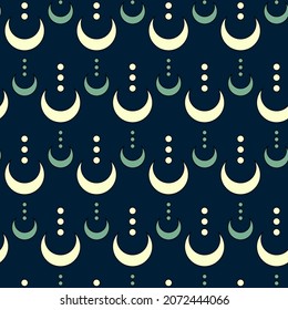 Mystic moon seamless pattern vector art.
