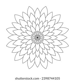 Mystic MotifsChildren  coloring book page for kdp book interior. Peaceful Petals, Ability to Relax, Brain Experiences, Harmonious Haven, Peaceful Portraits, Blossoming Beauty mandala design.