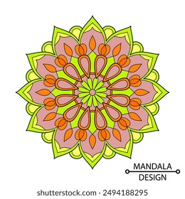 Mystic natural colour mandala template for adult.  Easy Mandala Coloring Book Pages for Adults to Relax, Experiences Give Relief. Resizeable Vector File.