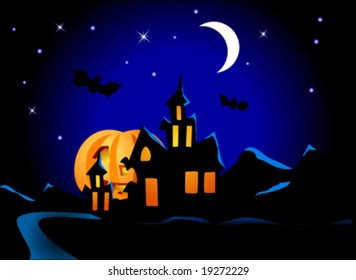 Mystic night vector illustration