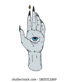 Mystic Occult Hand Palm Allseeing Eye Stock Vector (Royalty Free ...