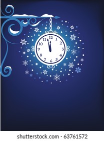 Mystic old clock at night