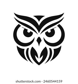 Mystic Owl Symbol Silhouetted Face in Mascot Vector Illustration
