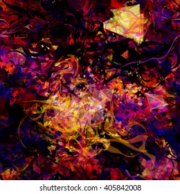 Mystic psychedelic seamless pattern. Shimmering and dark elements. Easy to edit vector abstract
