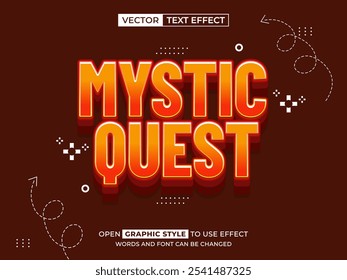 mystic quest editable text, font effect, 3d text for title