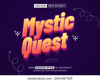 mystic quest editable text, font effect, 3d text for title