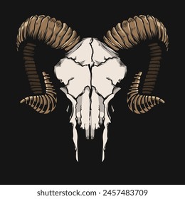 Mystic Ram Skull Vector illustration