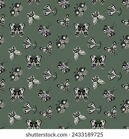 Mystic Seamless Pattern. Design for fabric, textiles, wallpaper, packaging.	