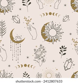 mystic seamless pattern illustration design