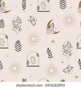 mystic seamless pattern illustration design