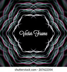 Mystic shiny hex shaped frame with aberrations