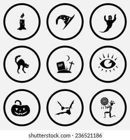 Mystic signs set. Black and white set vector icons.