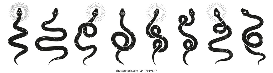 Mystic snake. Magical snake symbols.
