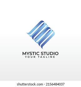 Mystic studio logo vector illustration