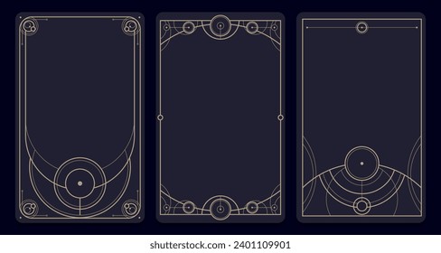 Mystic style invitation with circle scared elements. Sacred geometry border and frame. Vector illustration. EPS 10