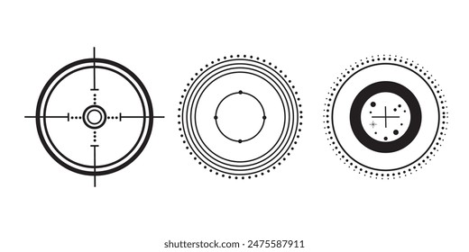 Mystic symbol set of celestial elements in a mystical black line art style. Great for posters, book covers, and esoteric-themed projects.
