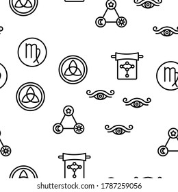 Ilustración de líneas delgadas con el vector de herramientas de símbolo místico