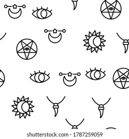 Illustration mit mystic Symbol Tool Vector Seamless Muster