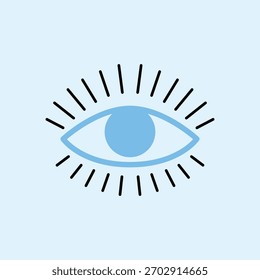 Clip de arte de línea de Vector de tercer ojo místico