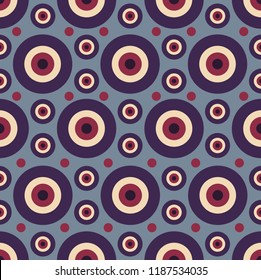 Mystic turkish eye pattern, seamless vector repeat. Trendy flat style in unique color variation. Great for apparel &  packaging design, different backgrounds & surfaces, paper products, souvenirs etc.