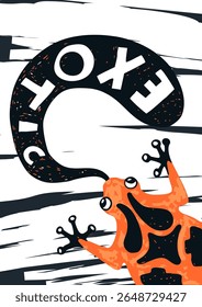 Mystic and whimsical poster in grunge and underground style. Halloween and spooky art