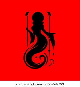 Mystic Witch Spirit – Dark Fantasy Vector Silhouette