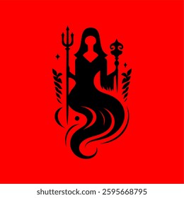 Mystic Witch Spirit – Dark Fantasy Vector Silhouette