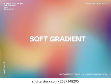 Mystical abstract background with blended red, orange, and blue hues. Soft gradient effect with grainy film noise.