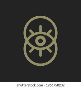 Mystical Abstract Eye Symbol. Clairvoyance Line Logo. Minimal Magic Eye Icon