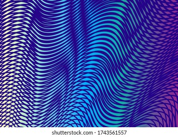Mystical abstract indigo background with soft linear moire effect. Can be used as design of books, websites, accessories for phones and tablet, title, image for blog. Vector illustration.