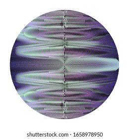 Mystical abstract ornamental circle shape. Linear texture with the effect of moire and blending wavy lines. Design element for creative projects, mobile applications, websites, accessories, poster.