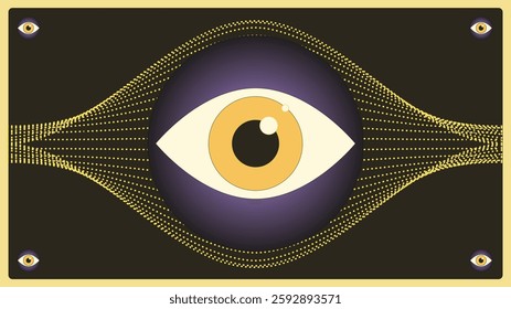 Mystical All-Seeing Eye Illustration – Abstract Vision, Esoteric Symbol, and Optical Illusion

