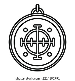 Mystical amulet icon outline vector. Religion greek. Mystical amulet
